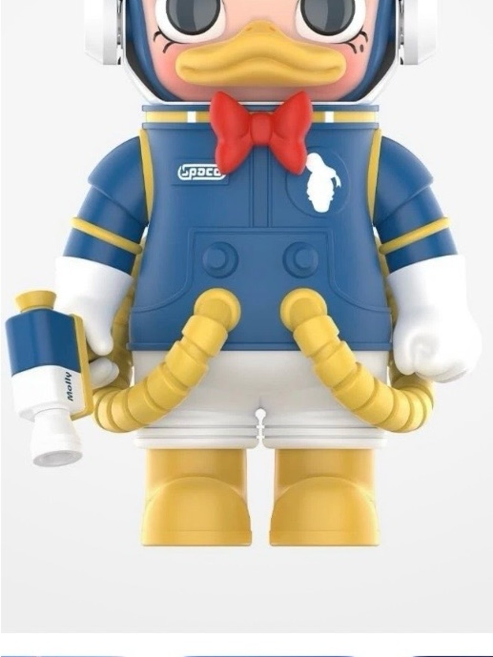 POPMART Space Molly Donald Duck 400% Figure Toy - Blue, Yellow & Red